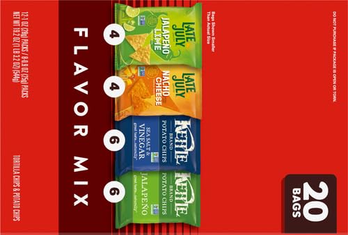 Kettle Brand and Late July Snacks Mix Variety Pack, 20 Count Snack Bags (Pack of 4)