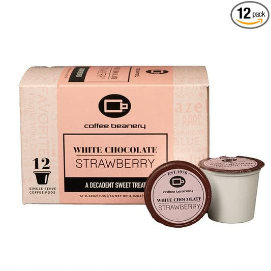 White Chocolate Strawberry Coffee Pods by Coffee Beanery | 12ct Medium Roast Arbica Coffee