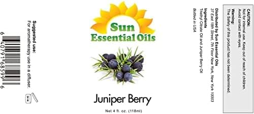 Sun Essential Oils 4oz Juniper Berry Essential Oil ??Aromatherapy Oil for Candle Use (4 Fluid Ounces)