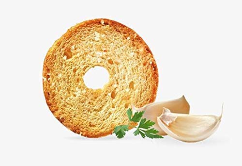 7Days Bagel Chips, Roasted Garlic, Gourmet Crackers, Non-GMO Baked Snack, (3.17oz, Pack of 5)