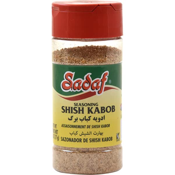 Sadaf Shish Kabob Seasoning - Kebab Seasoning for Cooking and Food Flavoring - Middle Eastern Spices and Seasonings - Persian Kabob Spice - Kosher - 2.5 Oz Bottle With Shaker Top