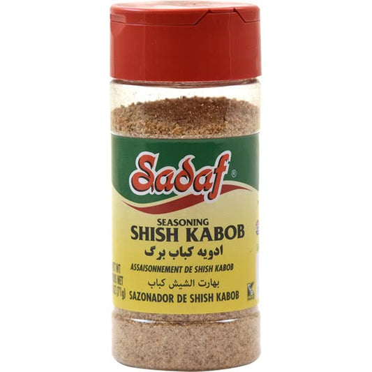 Sadaf Shish Kabob Seasoning - Kebab Seasoning for Cooking and Food Flavoring - Middle Eastern Spices and Seasonings - Persian Kabob Spice - Kosher - 2.5 Oz Bottle With Shaker Top
