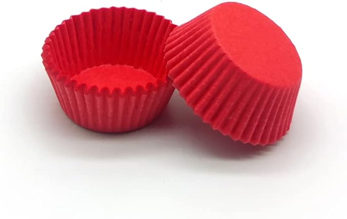 Red Mini Cupcake Liners Natural Greaseproof Paper Muffin Baking Cups, 500-Count