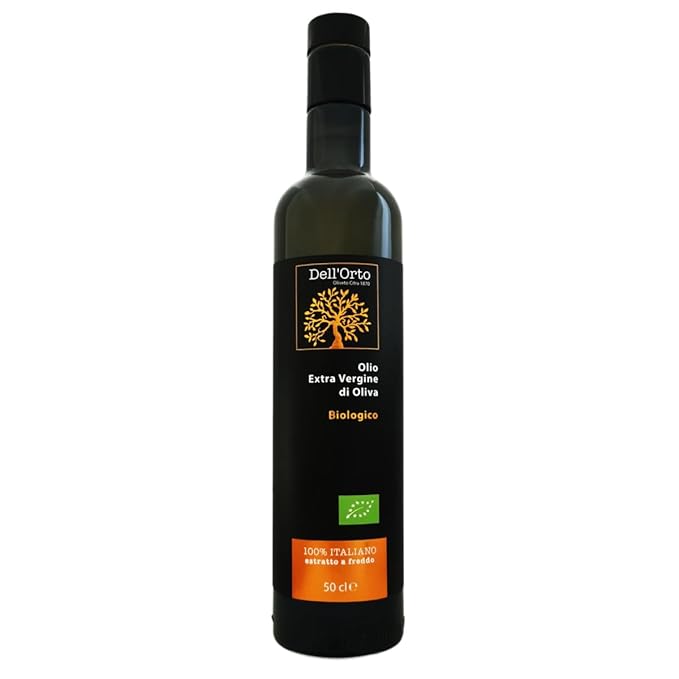 Dell'Orto USDA Organic Extra Virgin Olive Oil (500ml) | Gold Medalist NYIOOC 2025 | Sustainably Farmed, Cold Pressed Italian Olive Oil | Harvest Date, Dark Glass Bottle | 16.9 fl oz