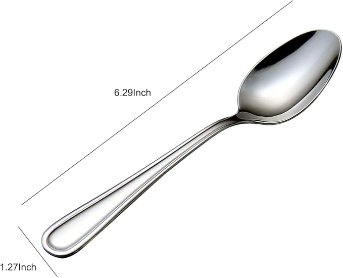 Teaspoons Stainless Steel 18/0 Tea Spoons 6 Pcs, 6.29 Inches For Home, Kitchen Restaurant, Slilver