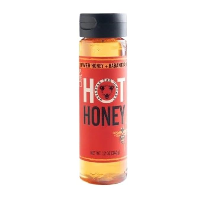 Savannah Bee Company Hot Honey Gluten Free and 100% Pure Honey Infused with Sweet Wildflower- Heat from Scotch Bonnet and Habanero Peppers 12 oz Squeeze Bottle