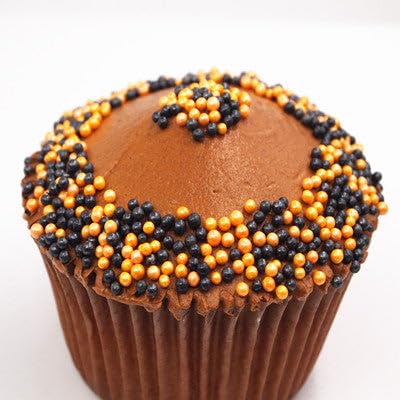 SE Si&Moos Nonpareil Sprinkles, 2mm Black and Orange Mini Edible Pearls Orange and Black Sprinkles for Cake Decorating Halloween Cookie Decorations Wedding Shower Party Christmas Holiday Supplies 3.5 OZ