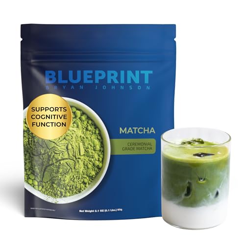 Blueprint Bryan Johnson Matcha Powder ??Ceremonial Grade Japanese Matcha ??Green Tea for Energy & Focus ??Natural Caffeine, Antioxidant-Rich ??30mg L-Theanine- 30 Servings