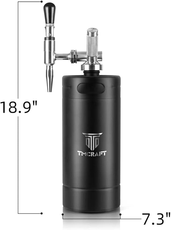 TMCRAFT 128oz Nitro Cold Brew Coffee Maker, Home Brew Coffee Keg with Stainless Steel Stout Creamer Faucet & Pressure Relieving Valve