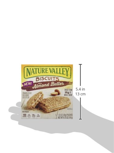 Nature Valley Biscuit Sandwiches, Almond Butter, 5 ct, 6.75 OZ (Pack of 12)