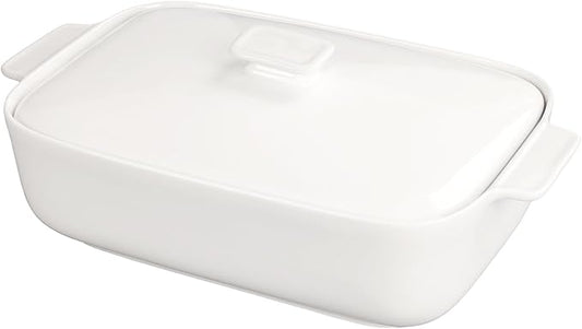 10" x 7" Casserole Dish 1.7 Quart Ceramic Bakeware Set with Lids, Chip and Crack Resistant Ceramic Casserole Dish with Handle 11.6 In, Microwave, Dishwasher, Oven, Freezer and Fridge Safe