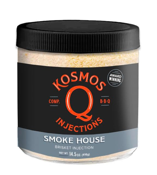Kosmos Q Smoke House Reserve Blend Injection, BBQ Marinade for Brisket, Beef & More, Smoky Mesquite Flavor, Moisture-Retaining Meat Seasoning for Smoking & Grilling, 16 Oz Jar