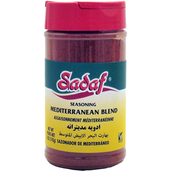 Sadaf Mediterranean Seasoning - Mediterranean Blend Seasoning for Vegetables, Meat Or Marinades - Mediterranean Spices for Cooking - Kosher - Vegetarian - 5 oz Bottle With Shaker Top