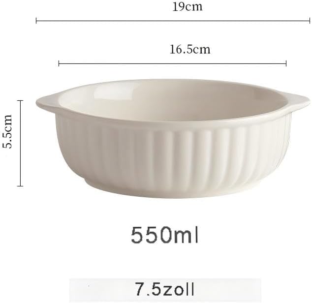 Kbotiques Casserole Dish Made of Scratch-Resistant Ceramic in White for Hot Air Fryer, for Preparing Lasagne, Soup, Tiramisu and More Fryer Accessories (7.5 Inches)