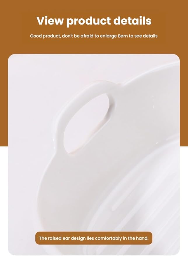 Kbotiques Round Casserole Dish Made of Scratch-Resistant Ceramic in White for Hot Air Fryer, for Preparing Lasagne, Soup, Tiramisu and More Fryer Accessories (White, 650 ml)