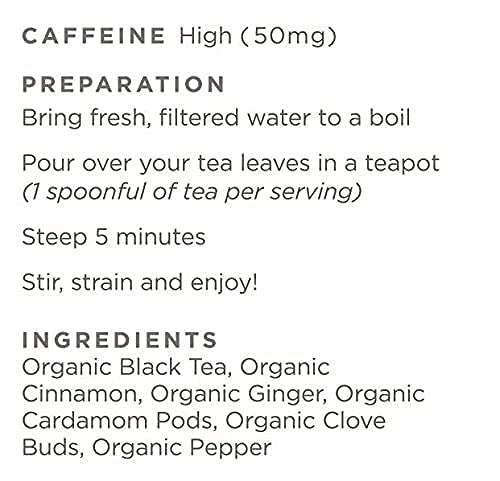 Golden Moon Tea Organic Masala Chai Black Tea - Pure & Authentic Blend - Loose Leaf, Non-GMO - Half Pound (96 Servings)