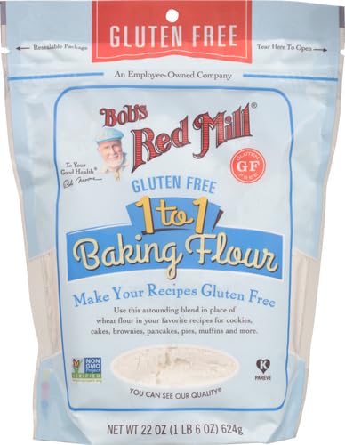 Bob's Red Mill Gluten Free 1 to 1 Baking Flour, 22oz (Pack of 1) - Non GMO, Vegan, Kosher