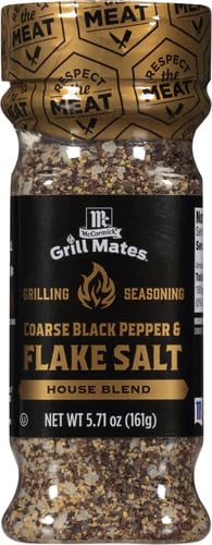 McCormick Grill Mates Coarse Black Pepper & Flake Salt Grilling Seasoning, 5.71 oz (Pack of 2)