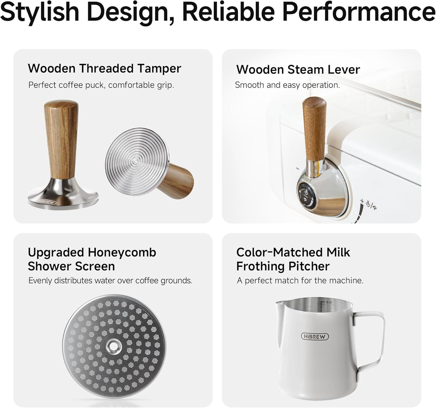 HiBREW H10Plus Programmable Espresso Machine – 20 Bar Pressure, 58mm Stainless Steel Portafilter, Adjustable Temp & Volume, Milk Frother Steam Wand, Professional Home Barista Coffee Maker