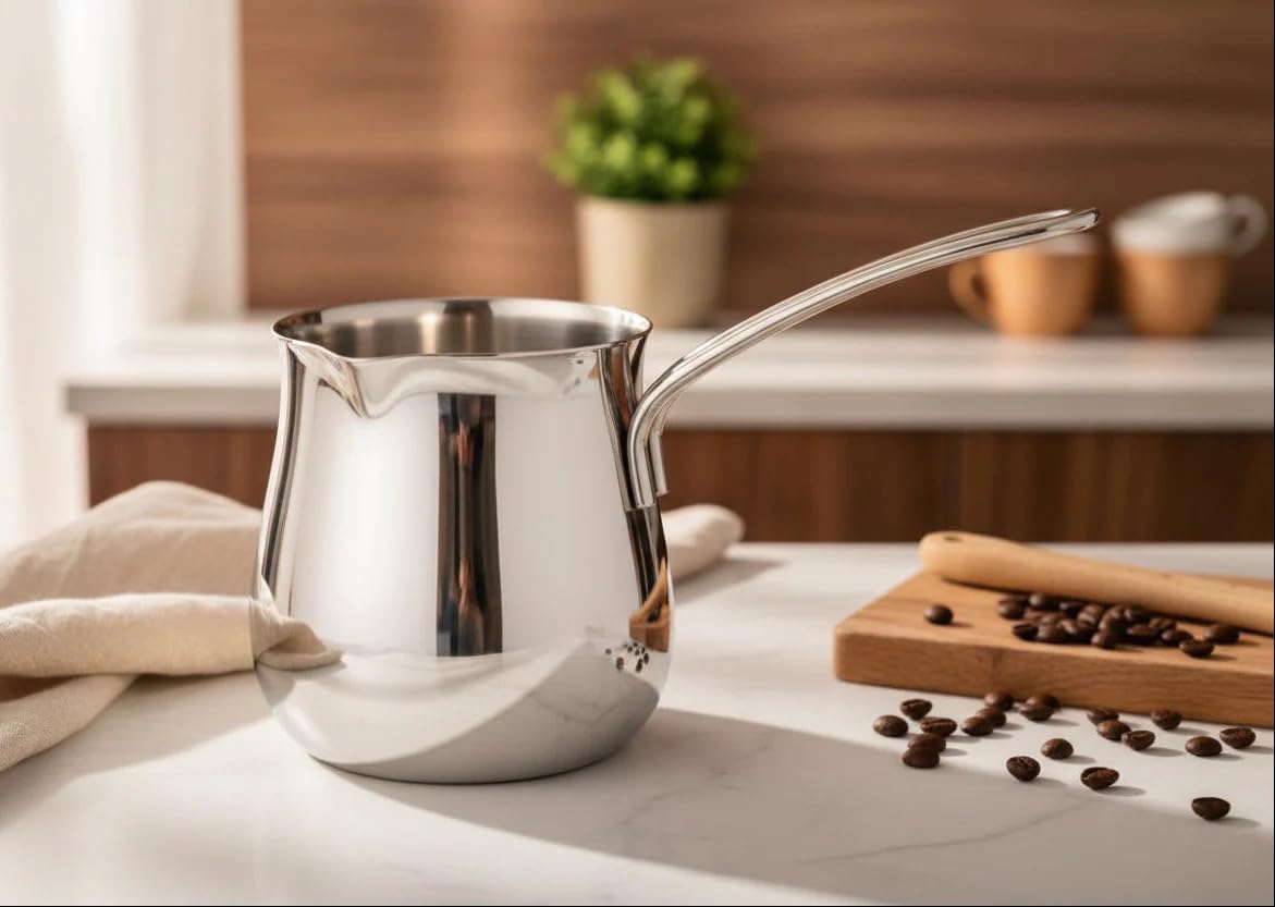 Cuisinox Stainless Steel Turkish Cezve Coffee Pot, 24 oz.