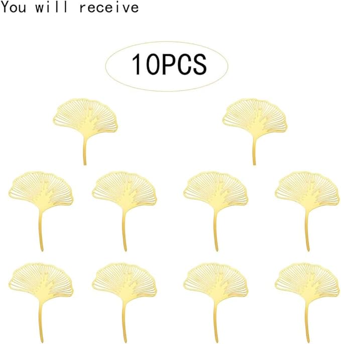 10PCS Acrylic Gold Ginkgo leaf Cake Topper Cake Decoration Baking Accessories Party Supplies Cake Decorating Tools
