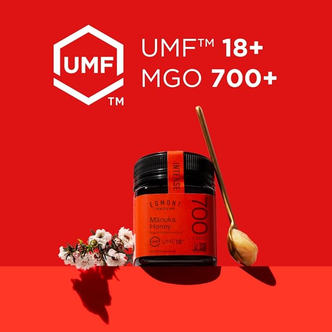 Egmont Honey Raw Manuka Honey MGO 700+ UMF 18+ 8.8oz(250g) NON-GMO, Kosher, Recycled plastic jar, Traceable 100% Pure Authentic New Zealand Honey, UMF & MGO Certified