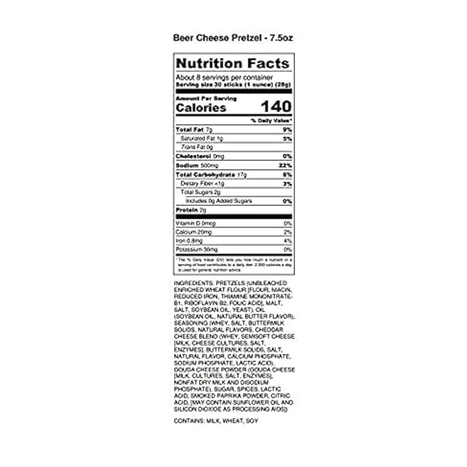 Pop Daddy Flavored Pretzels Sticks, Healthy Gourmet Pretzels Snacks, 7.5oz Individual Bags, 3 Pack, Beer Cheese