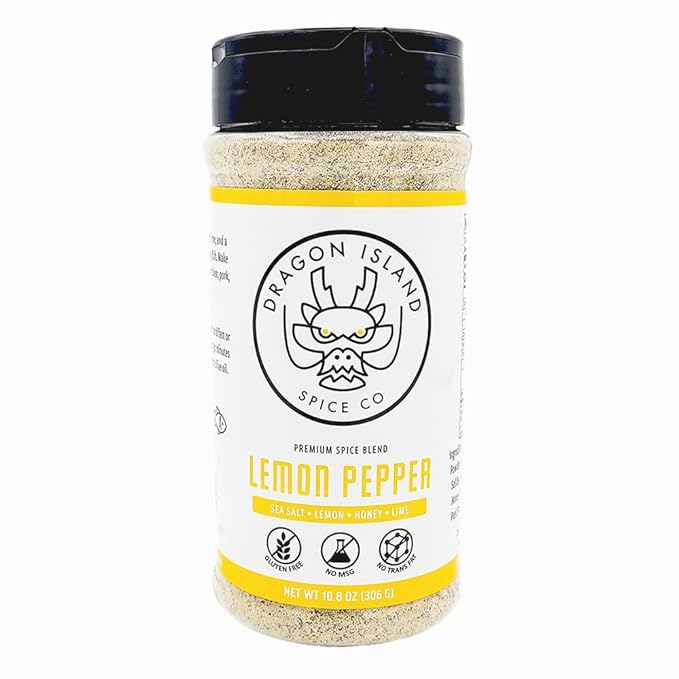 Dragon Island Spice - Lemon Pepper Seasoning | Chicken & Fish Spice Blend - Lemon Honey Seasoning Salt, All Purpose Blend