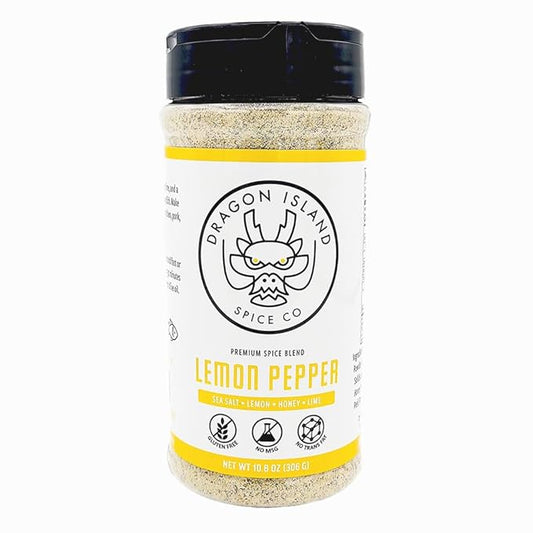 Dragon Island Spice - Lemon Pepper Seasoning | Chicken & Fish Spice Blend - Lemon Honey Seasoning Salt, All Purpose Blend