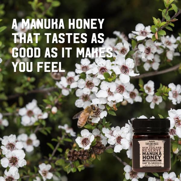 Taylor Pass Honey Co Manuka Honey UMF 10+ MGO 263+ | Monofloral, Sustainable Premium New Zealand Honey | Certified Non-GMO, Halal, BPA-Free Jar | 8.83oz