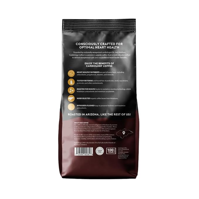 Cardiology Coffee ??Whole Bean Coffee ??USDA Certified Mold-Free 12oz Premium Light Roast Organic Coffee Beans with Antioxidant Benefits ??Perfect for Heart Healthy Lifestyle