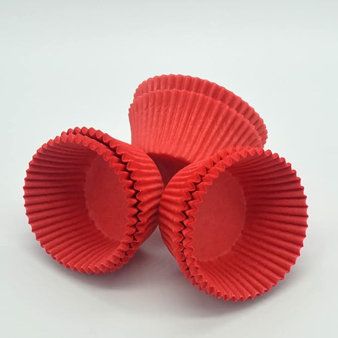 Red Cupcake Liners Greaseproof Paper Standard Baking Cups for Wedding Party and More, 150-Count