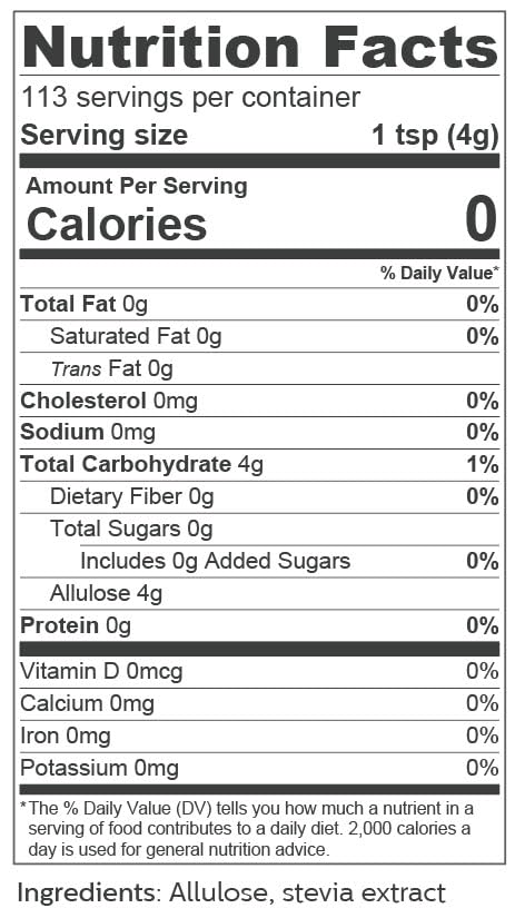 So Nourished Stevia with Allulose Sweetener Granular - 1:1 Sugar Substitute, Keto - 0 Calorie, 0 Net Carb, Non-GMO (1 lb / 16 oz)