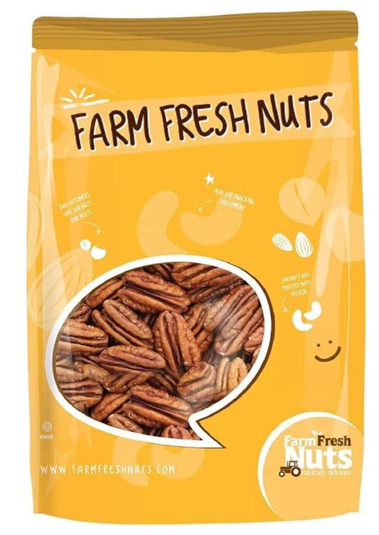 Whole, Shelled & Raw Georgia Pecans by Farm Fresh Unsalted & Handpicked for Freshness| Perfect For Pecan Pie, Cookie, Praline, Butter Recipes & More (2.5 LB)