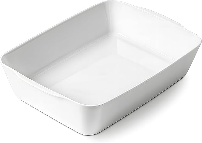 4.2 QT Deep Ceramic Baking Dish, White Casserole Dish, Lasagna Pan for Oven, Ceramic Baking Pan, Kitchen Decor, Microwave Oven Safe, Dinner, Weddingç«?0" x 13.9"ç«?,<div>