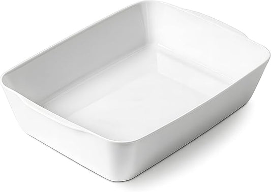 4.2 QT Deep Ceramic Baking Dish, White Casserole Dish, Lasagna Pan for Oven, Ceramic Baking Pan, Kitchen Decor, Microwave Oven Safe, Dinner, Weddingç«?0" x 13.9"ç«?,<div>
