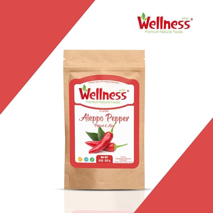 Wellness Organic Chili Pepper Blend 8 oz - Aleppo & Cayenne, Ground White Pepper, Ghost Pepper Powder, Happy Belly Spices - Red & Cyan Pepper, Deer Meat Seasoning, Fresh Green Peppers, Rosemary Sprigs