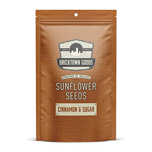 Bricktown Goods Cinnamon and Sugar Flavored Sunflower Seeds - Boldly Seasoned and Roasted In-Shell Sunflower Seeds - 8 oz Total