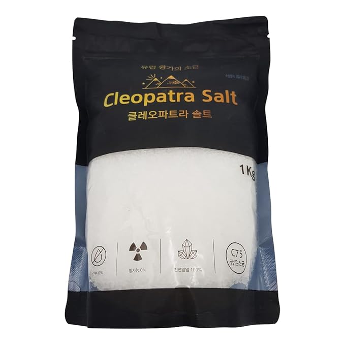 Cleopatra Salt, Premium Crystal Rock Salt, No Bitter yet Subtle Sweetenss, Suitable for Long-term Storage, With Zipper at the Top, 35.27 oz (One Size, Coarse Grain)