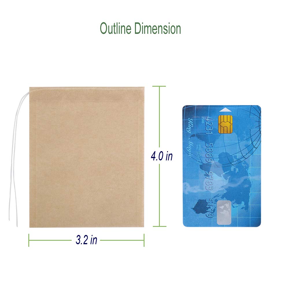 Aksuaple Eco-Fil Disposable Tea Filter Bags for Loose Tea, Wood Pulp Material, Biodegradable and