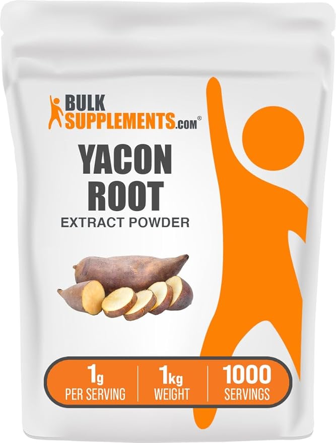 BulkSupplements.com Yacon Root Extract Powder - Natural Sweetener, Yacon Root Powder - Traditional Supplement, Gluten Free, 1g per Serving, 1kg (2.2 lbs) (Pack of 1)