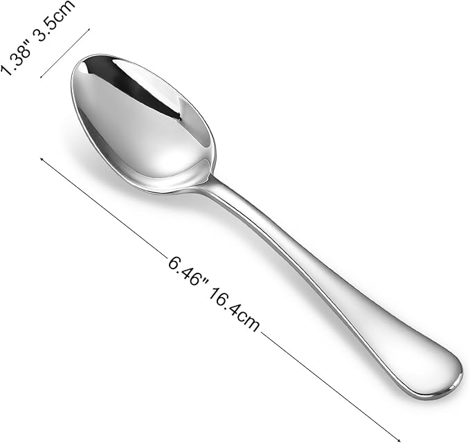 KEAWELL Premium Verona 4-Piece 6.5 inch Spoon Set ??18/10 Stainless Steel, Heavy-Duty Mirror-Finished Silverware for Daily Meals, Hosting and Special Occasions (4, Teaspoons)