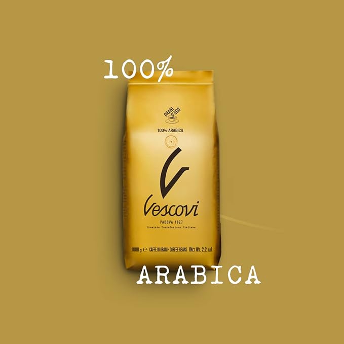V Vescovi Grani D?™Oro 100% Arabica ??Premium Italian Espresso Beans, Medium Roast, 2.2 lb (1kg)