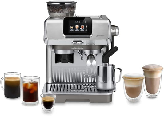 De'Longhi La Specialista Touch Espresso Machine with Grinder & Milk Frother ??Cold Brew & Iced Coffee Maker, Burr Grinder, 10 Drink Presets, Compact Bean to Cup, Award-Winning Italian Design