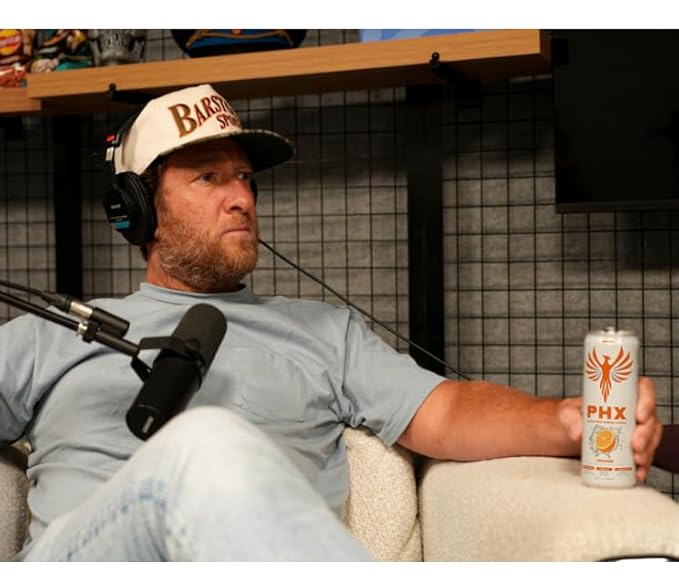 PHX Hydration Energy Drink - 700mg Electrolytes, 200mg Natural Green Tea Caffeine, 100% Daily Value 8 Essential Vitamins - 12 oz Cans (12 Pack) (12 Pack, Peach)