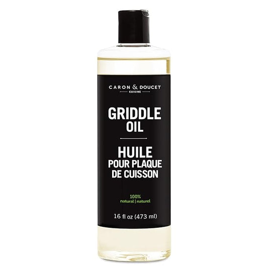 CARON & DOUCET Griddle Seasoning & Cleaning Oil | 100% Plant-Based & Food Grade | Best for Seasoning, Restoring, Curing and Care (16 oz)