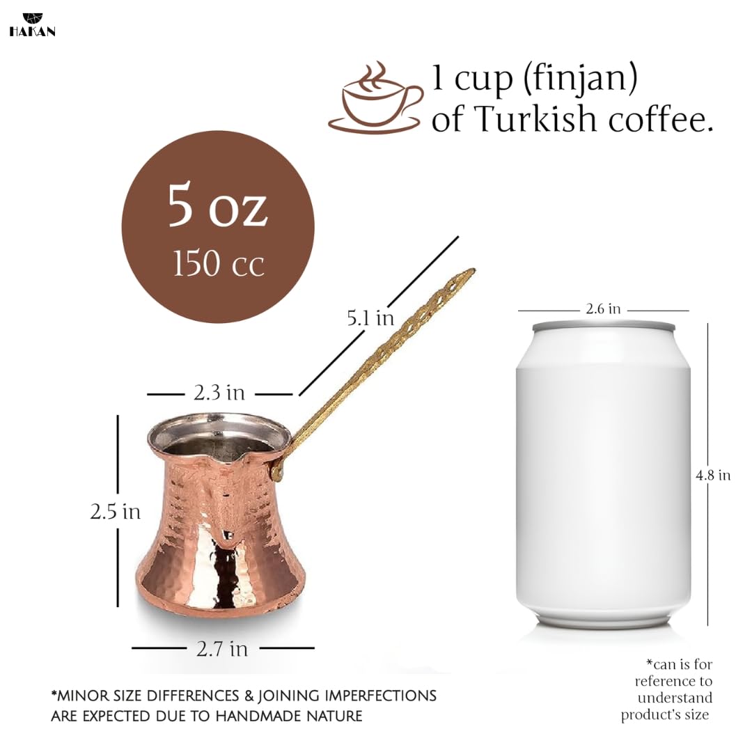 Hakan Turkish Coffee Pot | Stove Top Water Boiler, Coffee Maker, Butter, Chocolate & Milk Warmer |