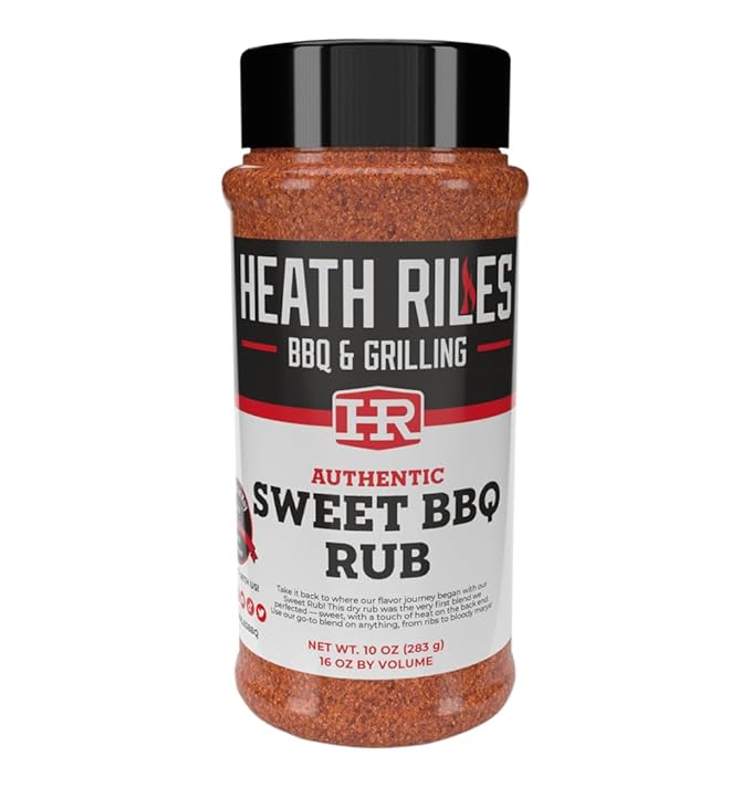 Heath Riles BBQ Rub - Sweet Seasoning, Champion Pitmaster Recipe, Legendary Rubs For Smoking & Grilling, 70+ BBQ Championships, 10 oz.