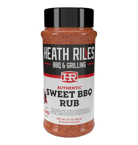 Heath Riles BBQ Rub - Sweet Seasoning, Champion Pitmaster Recipe, Legendary Rubs For Smoking & Grilling, 70+ BBQ Championships, 10 oz.