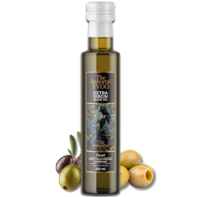 The Immortal Olive Oil | Premium Extra Virgin Olive Oil from Ancient Spanish Trees | High Polyphenol Content | Cold-Pressed | Third-Party Tested for Purity, 250ml